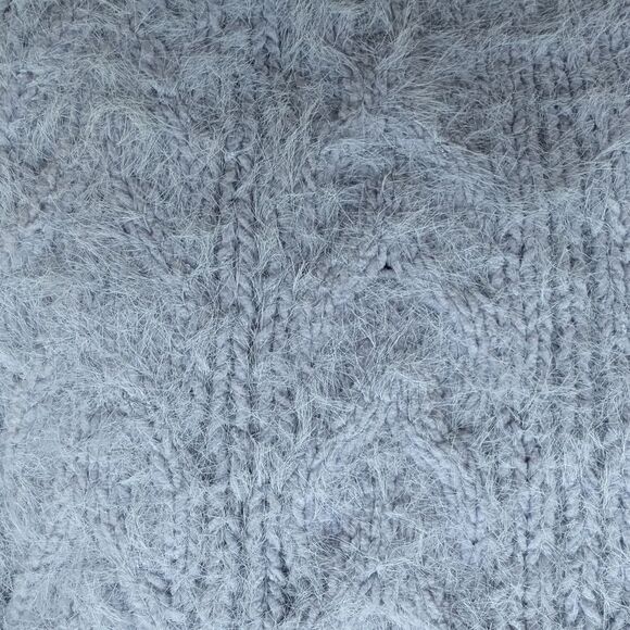 Lucky Brand V-Neck Relaxed Fit Eyelash Sweater softer-than-soft sz S blue cable - Picture 4 of 11